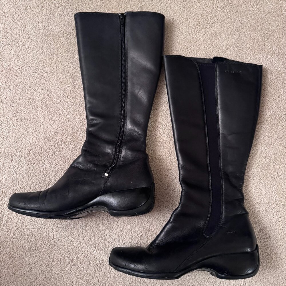 Merrell Tall Insulated Leather Boots in Black with Side Zip Womens 8 No Insoles